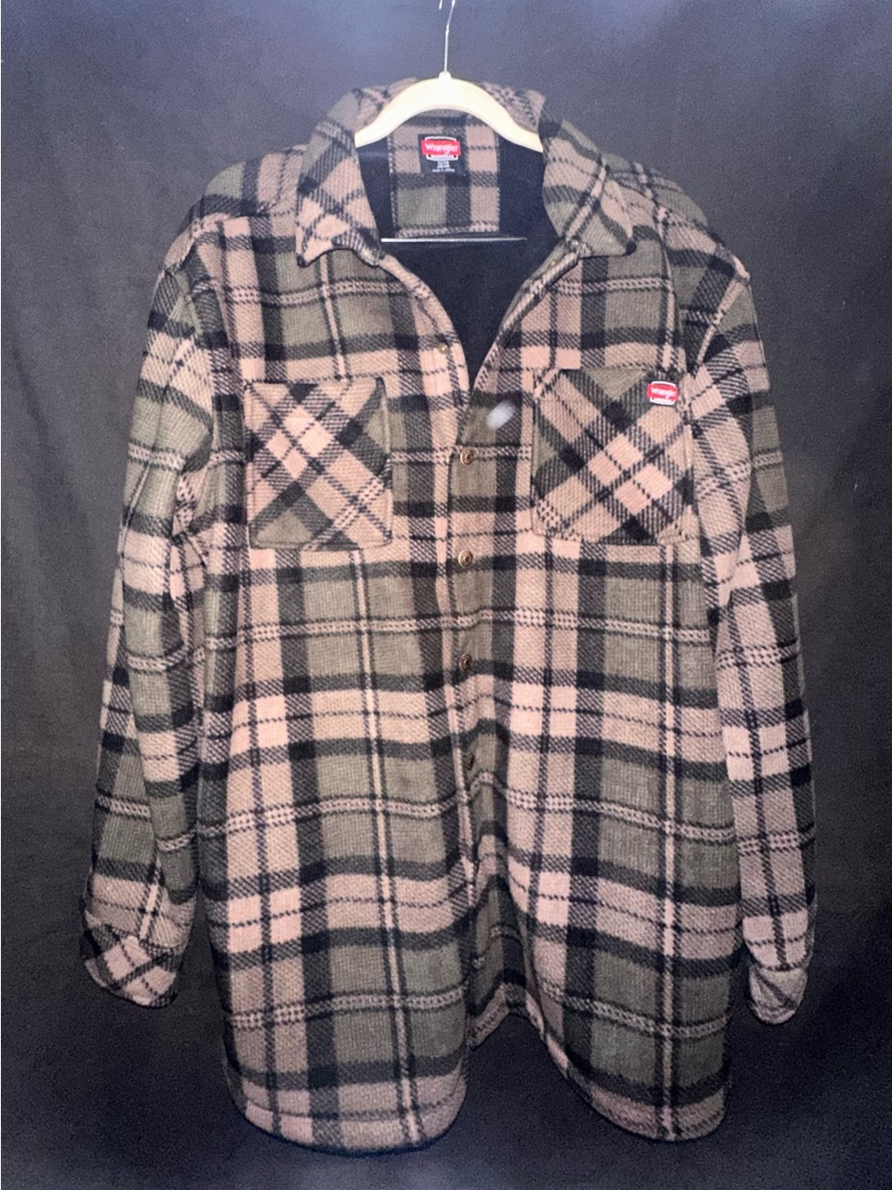 Wrangler Burley Faux Shearling Bonded Flannel Overshirt